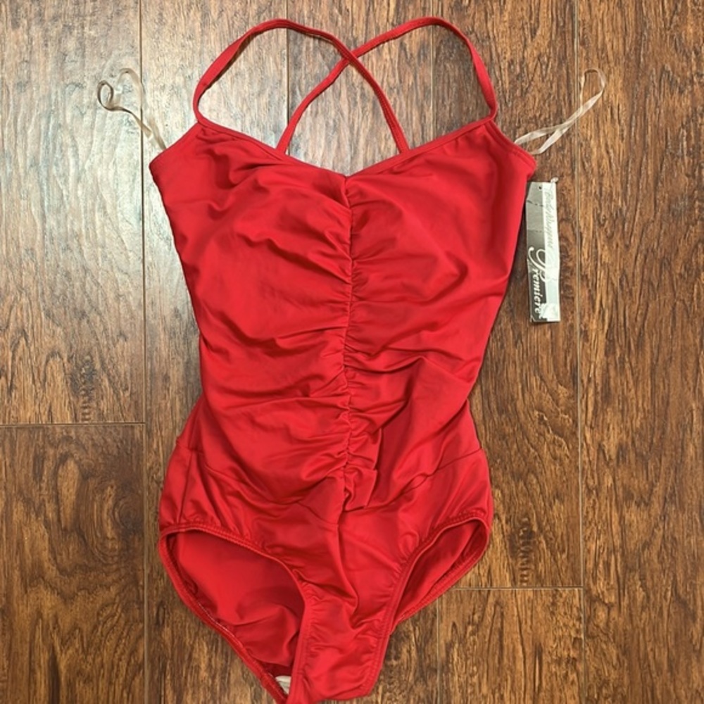 RED Body Wrappers Premiere shirred camisole dance/ ballet leotard - Style #P522
